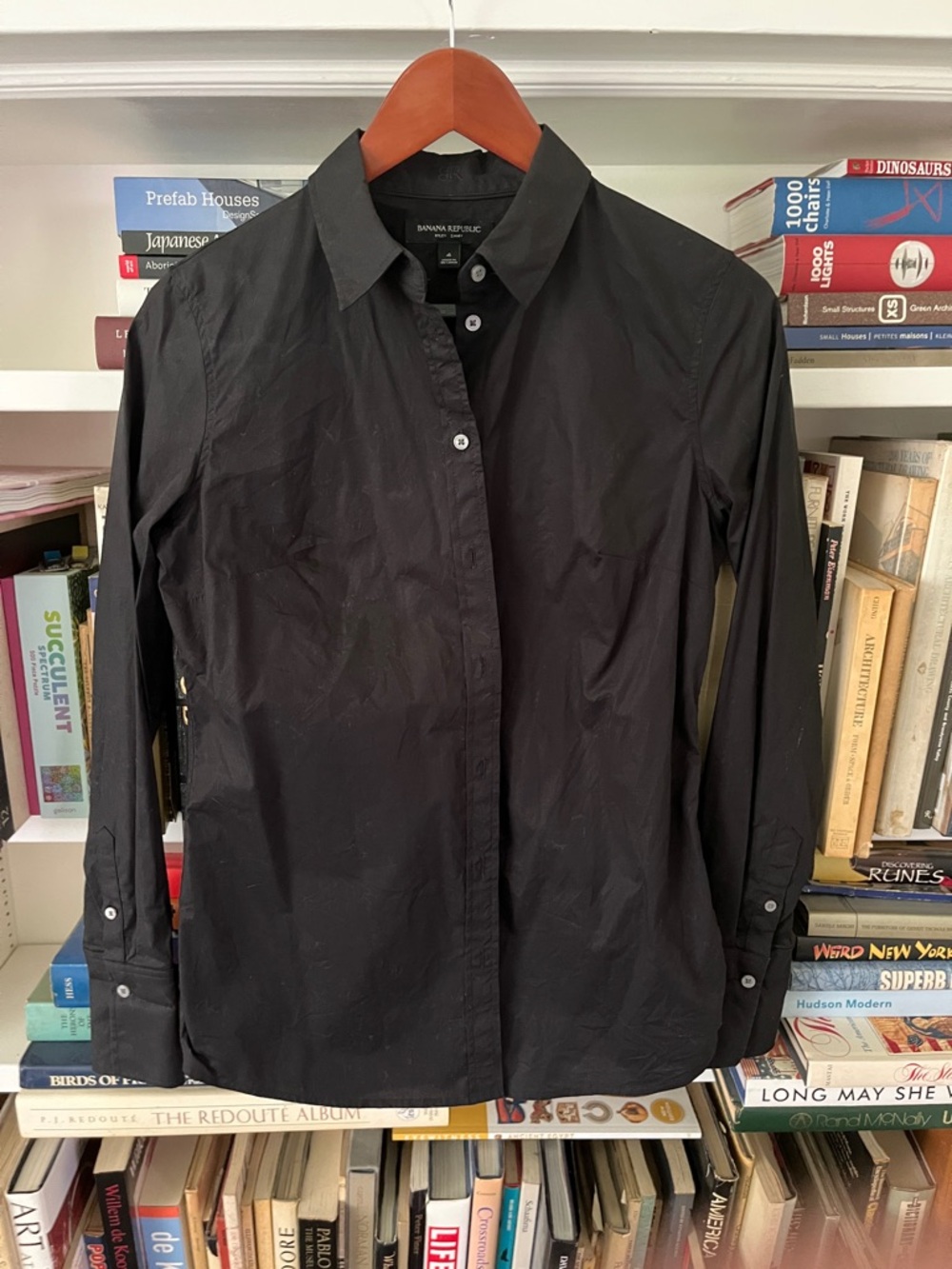 Banana Republic Riley Shirt Women’s Black Long-Sleeve Button Shirt